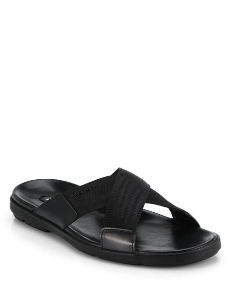 prada mens flip-flops sandals sale|Prada men's slide sandals.